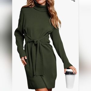 Dark green sweater dress